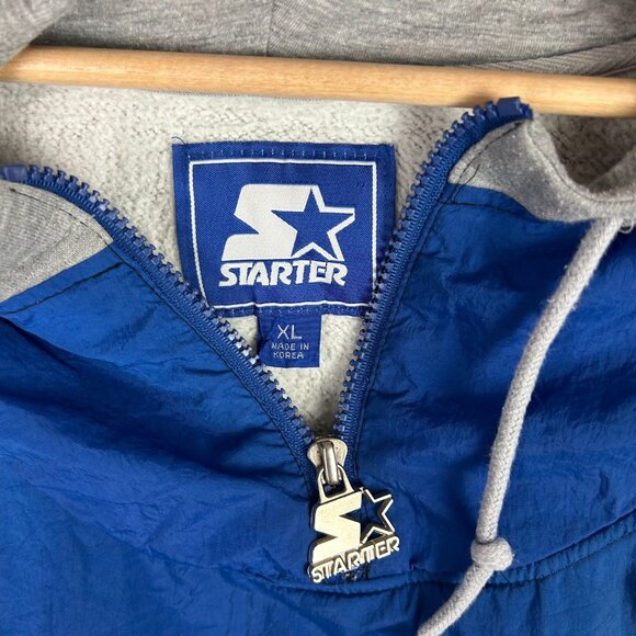 Kentucky Wildcats 90s Starter Windbreaker XL Jacket Hoodie 1/4 Zip READ Blue - Picture 8 of 9